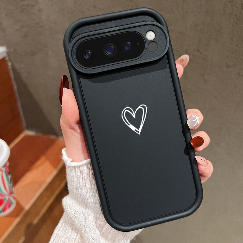 Google Pixel 9 Pro - Funda blanda con diseño de amor